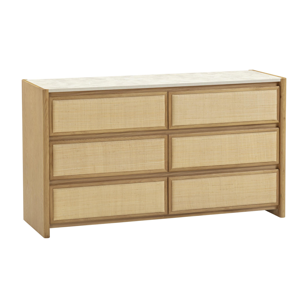 Paige 56" Natural Oak 6-Drawer Dresser