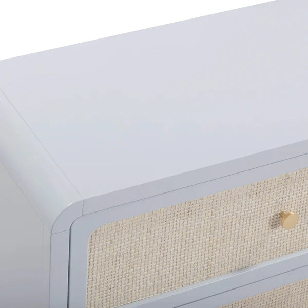 Patty White Rattan 6 Drawer Dresser