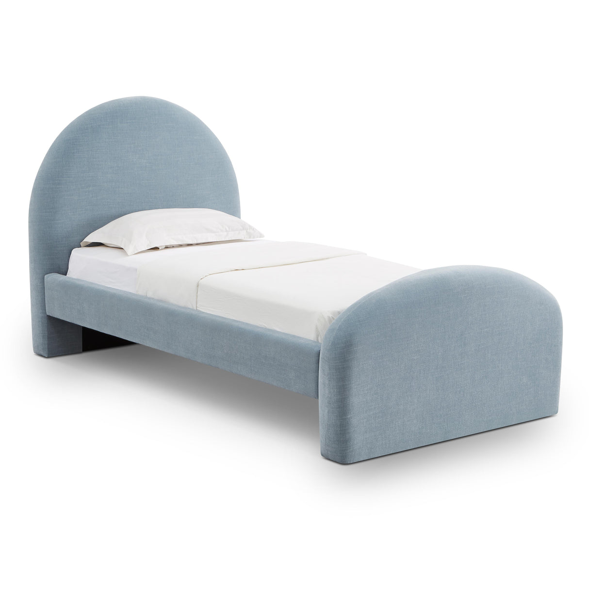 Moon Chambray Blue Chenille Twin Bed