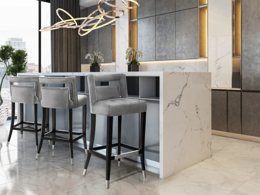 Hart Navy Velvet Counter Stool