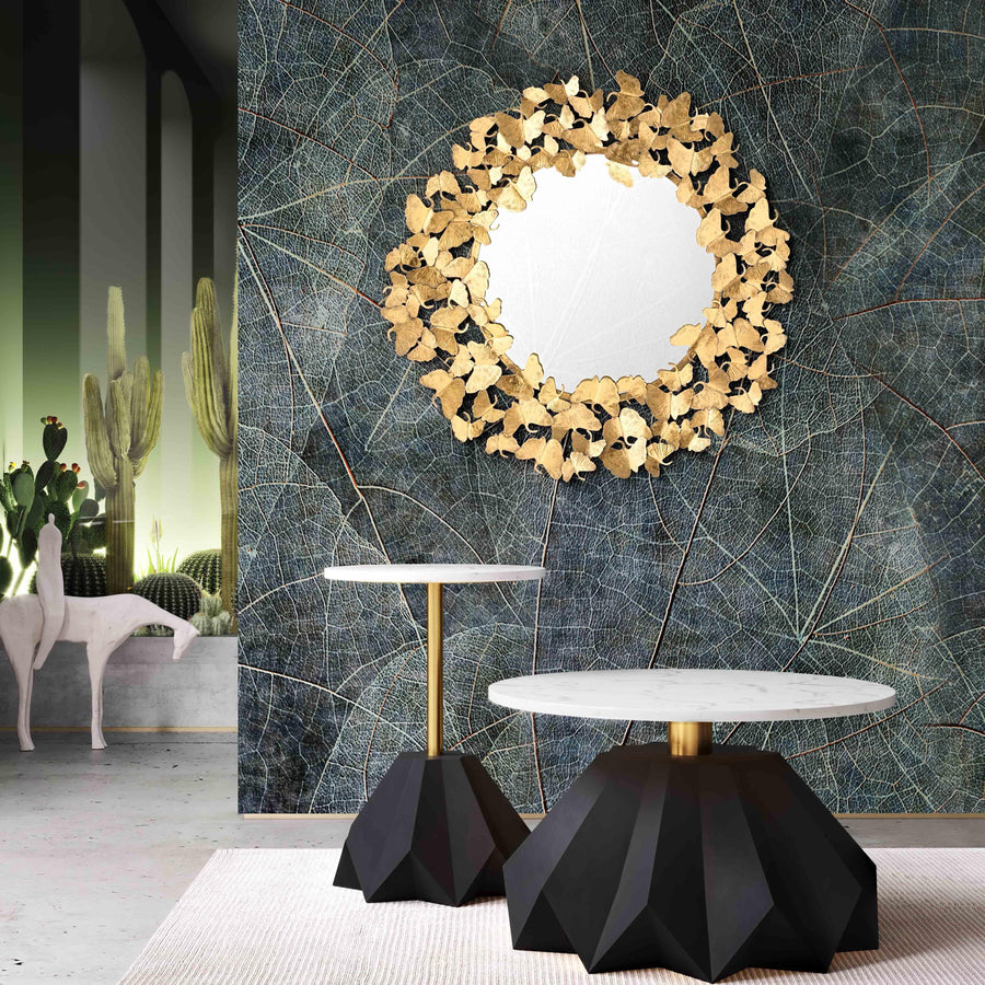 Lyrical Gold Round Wall Mirror (27"-36")
