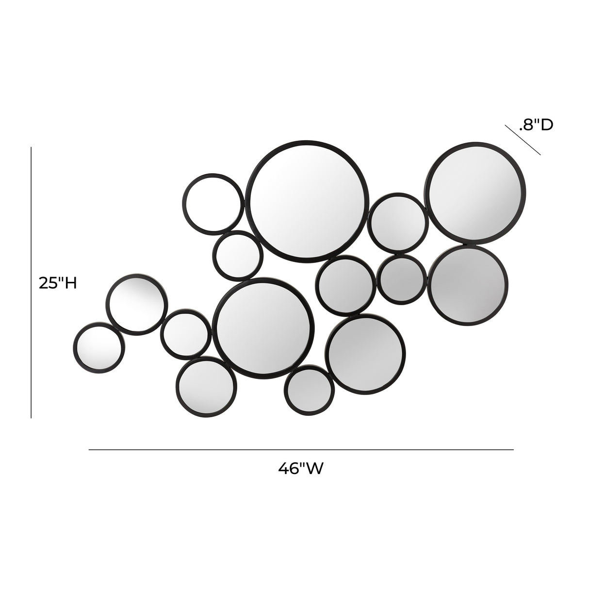 Zoha 46"X25" Black Wall Mirror