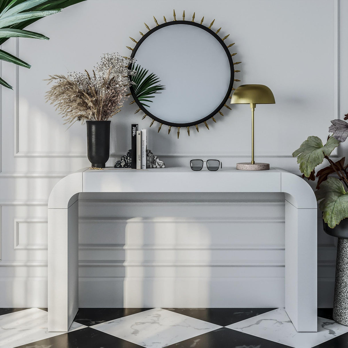 White-Black Concrete Bookends - Set of 2