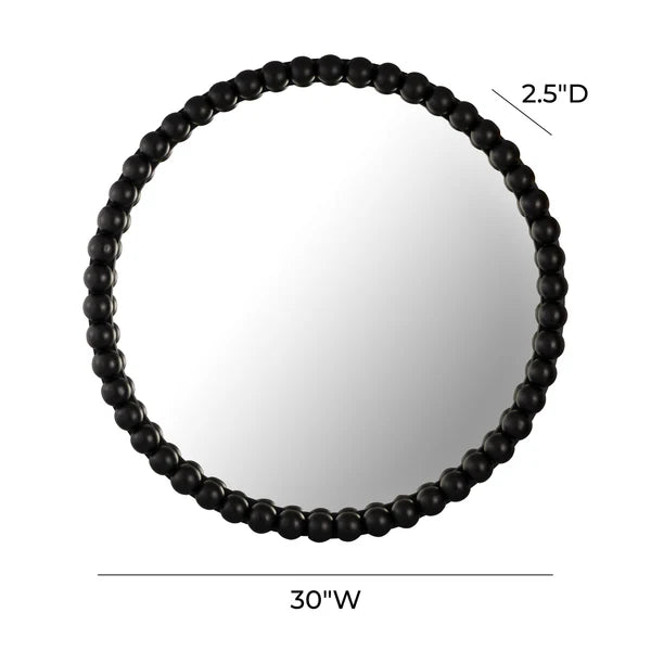 Baria White Wooden Mirror