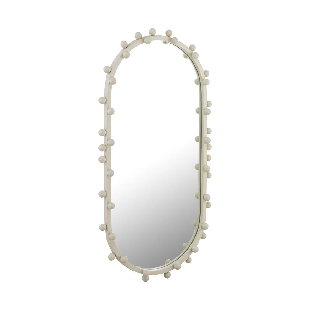 Bubbles Ivory Oval Wall Mirror