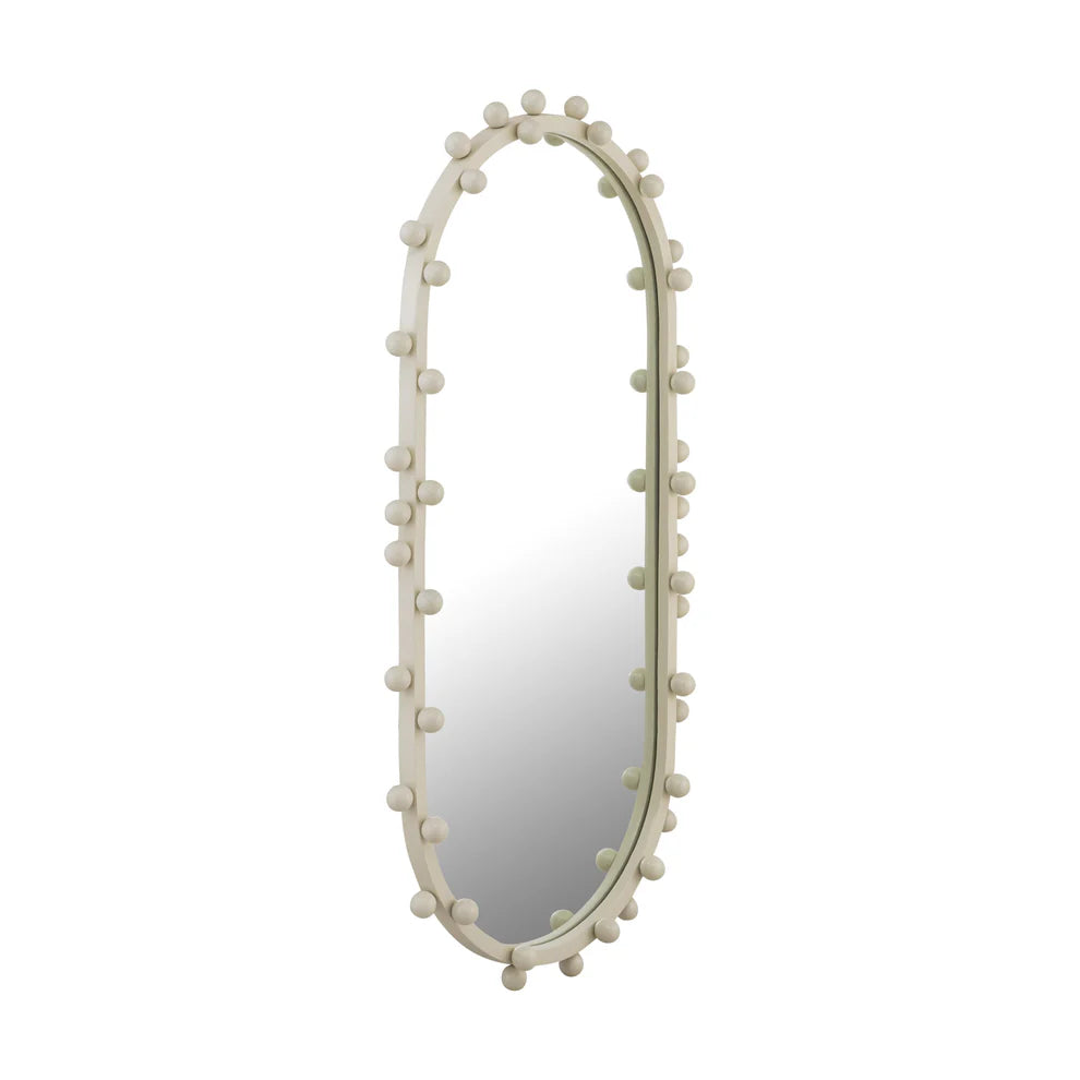 Bubbles Ivory Oval Wall Mirror