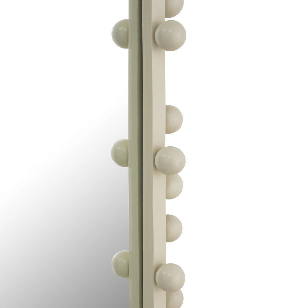 Bubbles Ivory Oval Wall Mirror