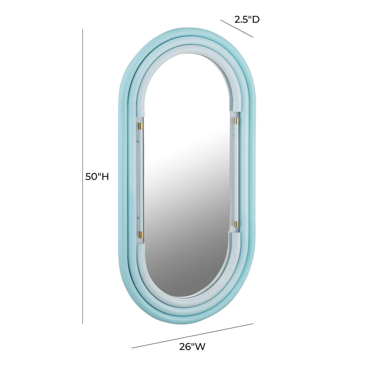 Neon Oval Wall Mirror (26"X50"-28"X58")