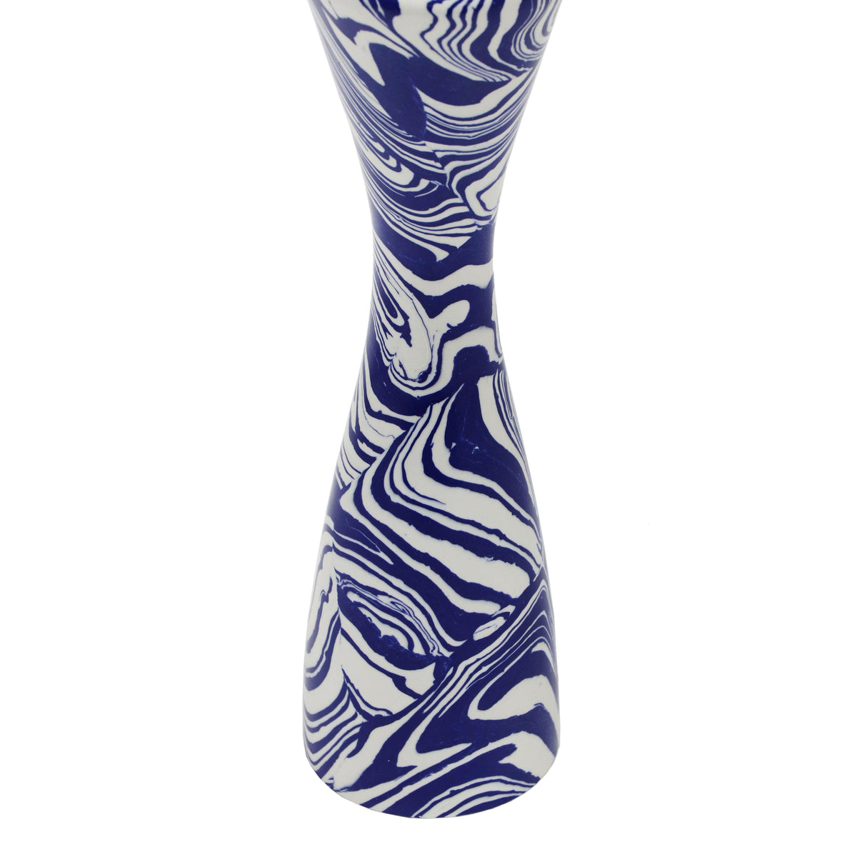 Serene Blue & White Swirl Resin Candlestick