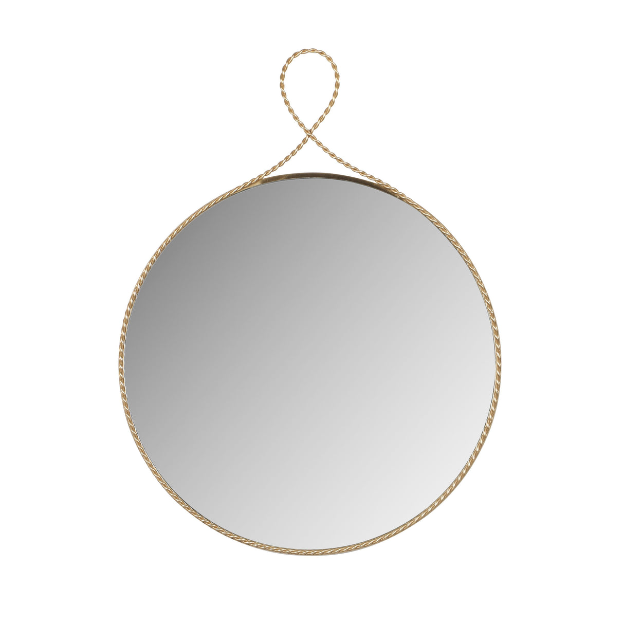 Ravina 24"X31" Braided Brass Round Wall Mirror