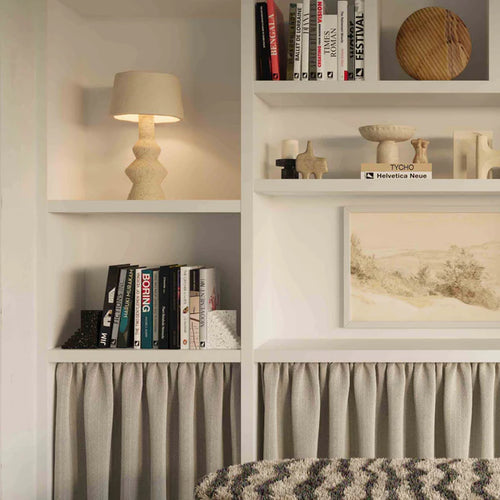 Gabby Bookends in Speckled Concrete - Sculptural Modern Shelf Decor for Bookshelf & Home Office
