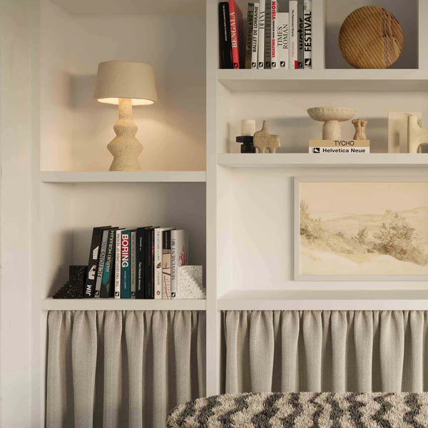 Gabby Bookends in Speckled Concrete - Sculptural Modern Shelf Decor for Bookshelf & Home Office