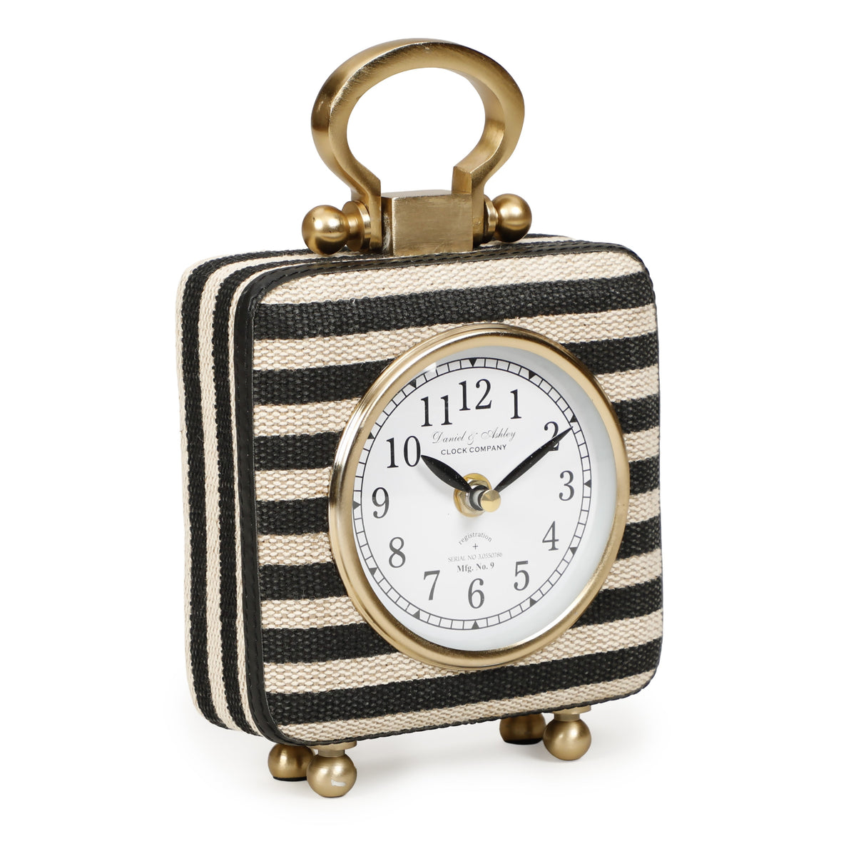 Mona Black Striped Contract-Grade Standing Accent Clock - View 1