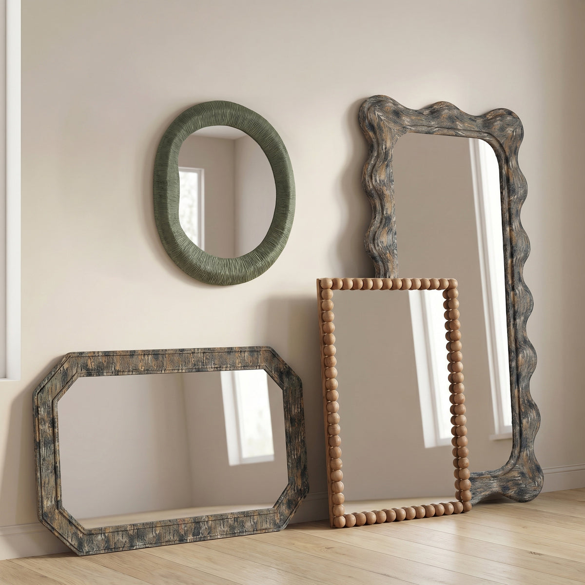 Charlene 39"X75" Squiggle Wall Mirror - View 8