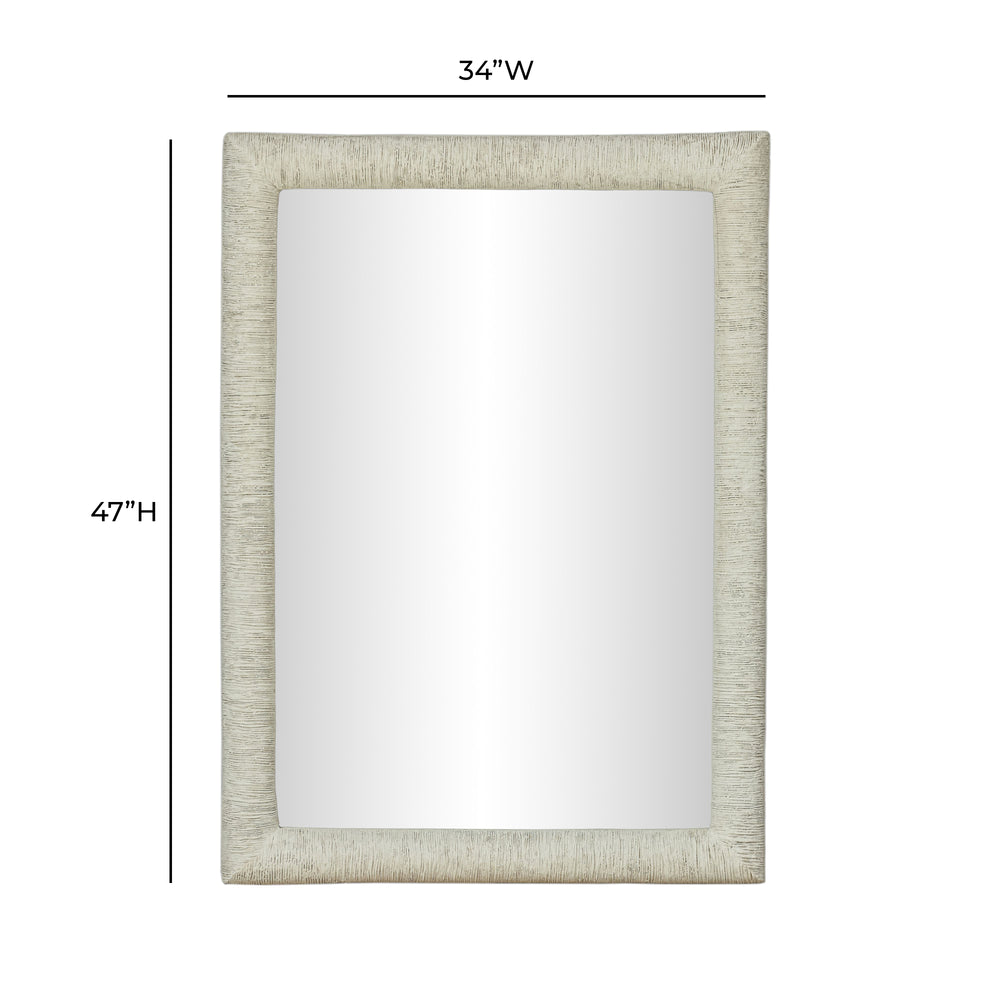 Orpheus 34"X47" Ribbed Faux Stone Rectangular Wall Mirror dimensions