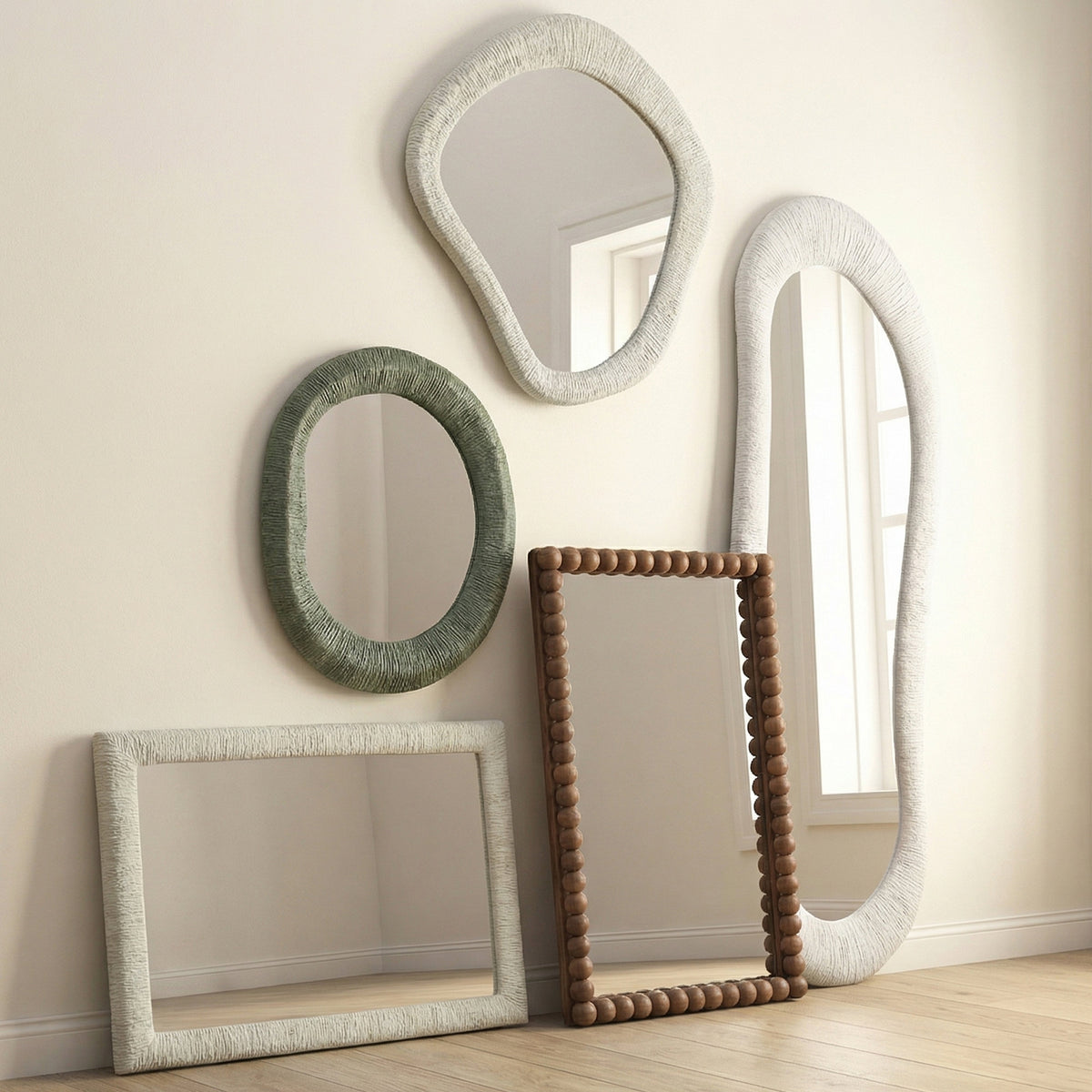Orpheus 20"X59" Ribbed Faux Stone Floor Mirror - View 2
