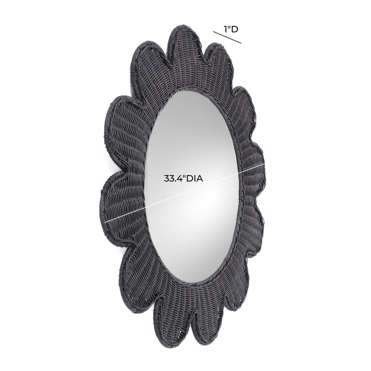 Coralie 33.4" Rattan Round Wall Mirror