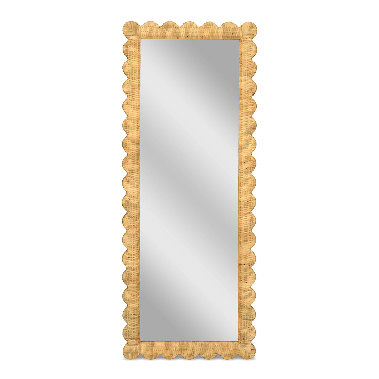 Bama 29.1" x 75" Long Natural Rattan Wall Mirror