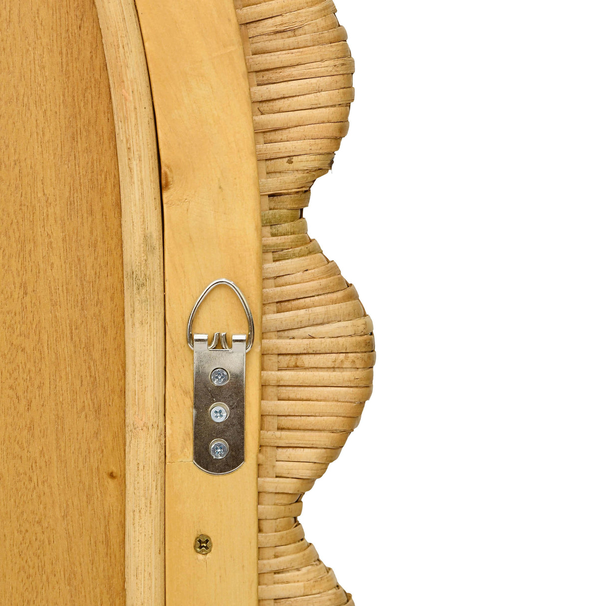 Bama 48" x 79" Jumbo Natural Rattan Arched Wall Mirror