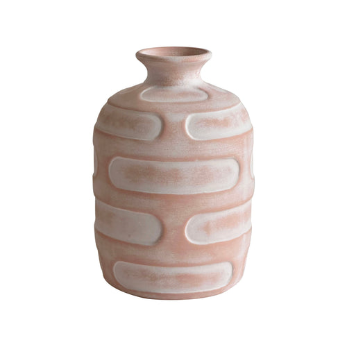 Earthenware Retro Vase in Terracotta