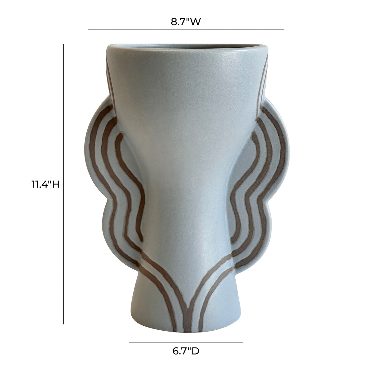 Ceramic Line Art Goblet Vase