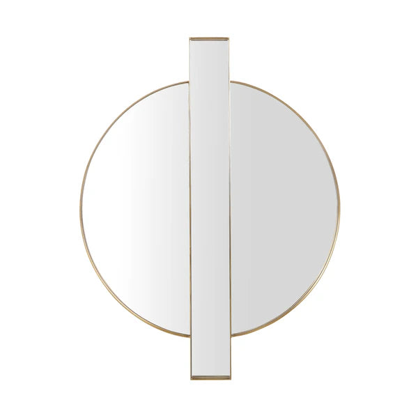 Carri 30"X39" Gold Round Wall Mirror