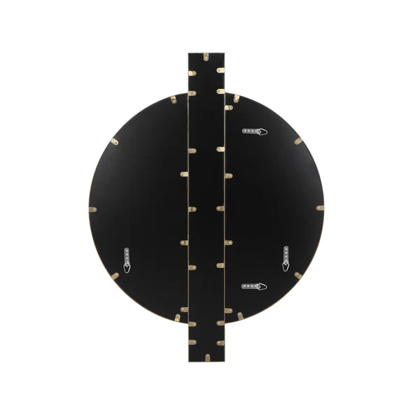 Carri 30"X39" Gold Round Wall Mirror