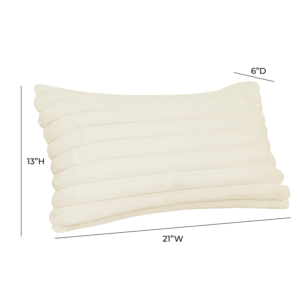 Furry 21"X13" Vegan Fur Rectangular Accent Pillow Cover