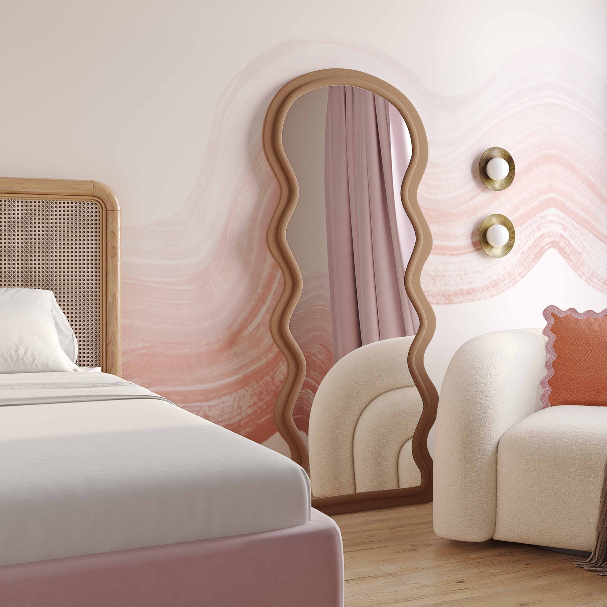 Rhodes 70" Velvet Floor Mirror