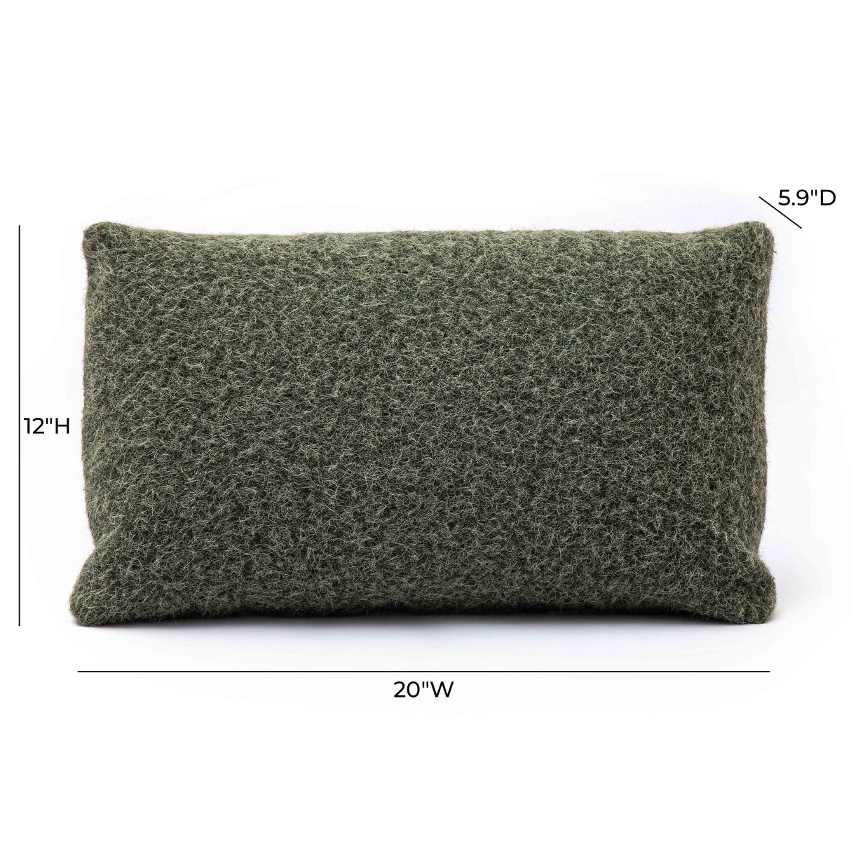 Malolo 20"X12" Long Mohair Rectangular Vegan-Down Pillow Cover