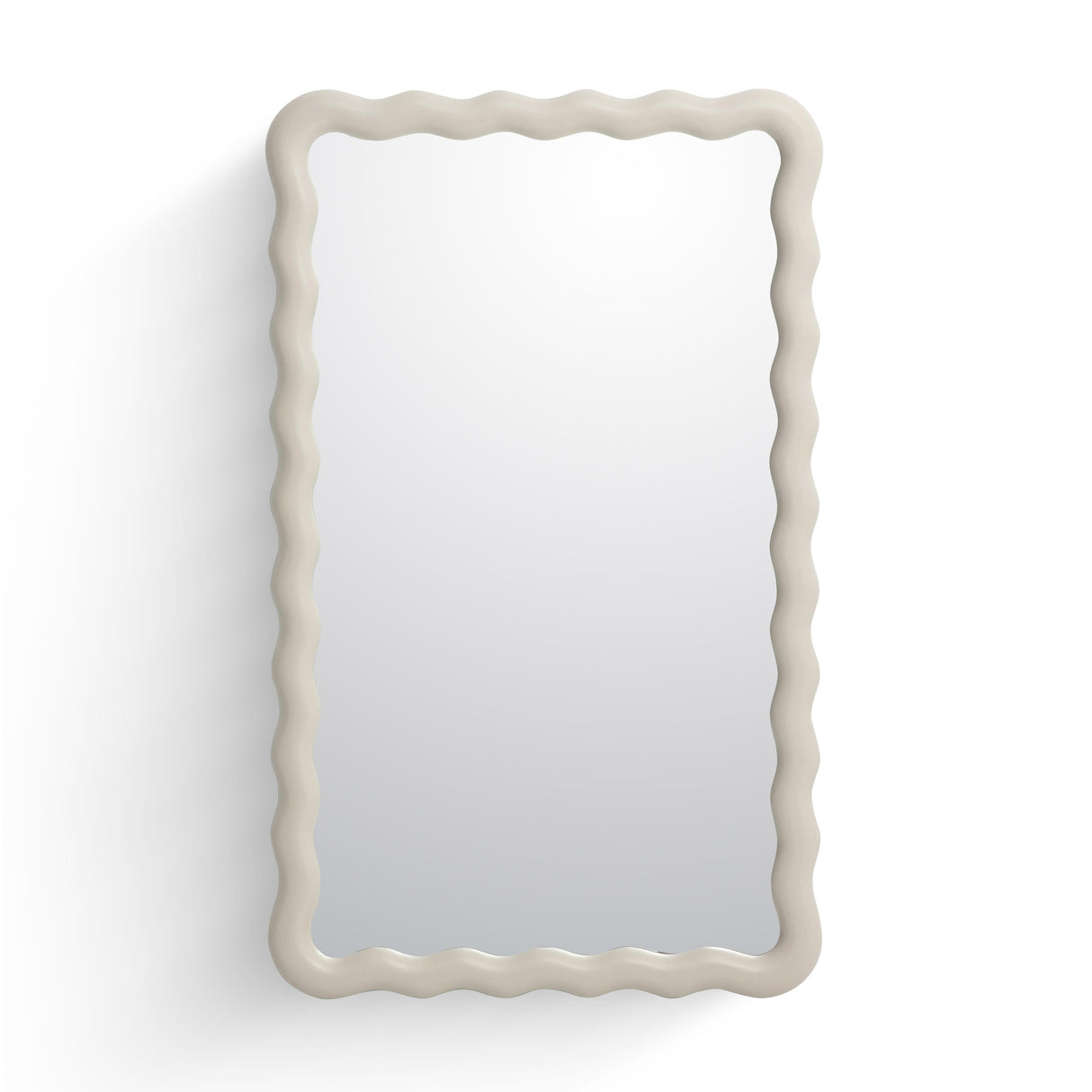 Faire 23"X39" Cream Squiggle Rectangular Wall Mirror