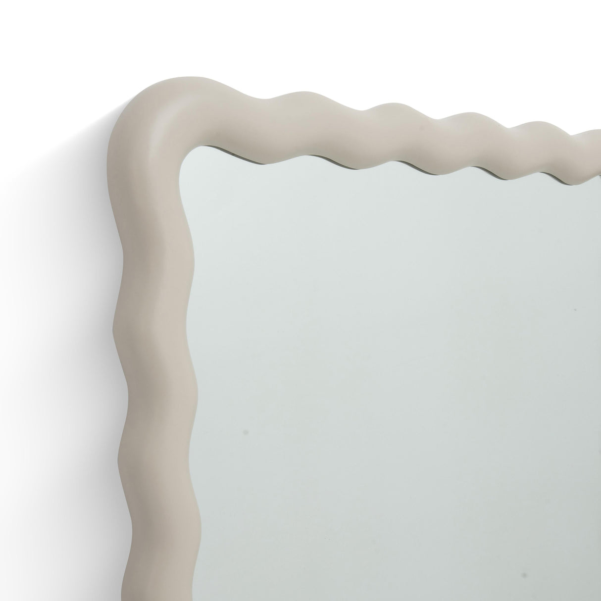 Faire 23"X39" Cream Squiggle Rectangular Wall Mirror