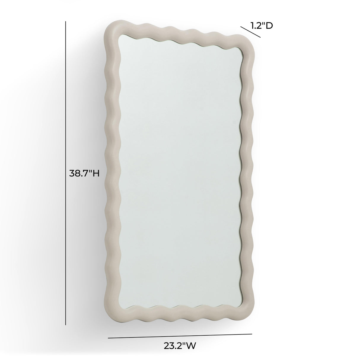 Faire 23"X39" Cream Squiggle Rectangular Wall Mirror
