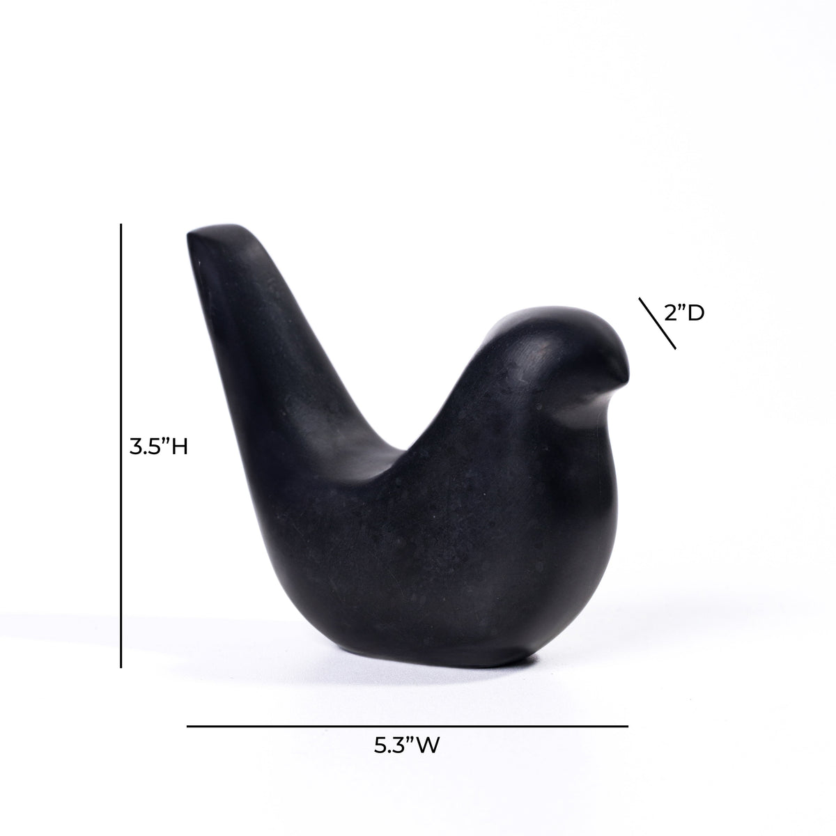 Black Marble Bird Statue - View 6