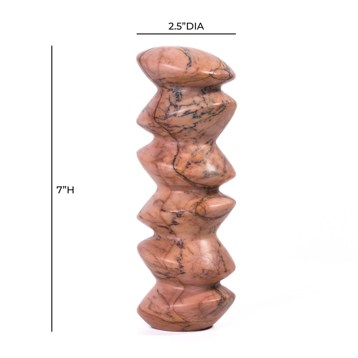 Marble Sunset Pink Cairn Tall Decorative Object - View 6