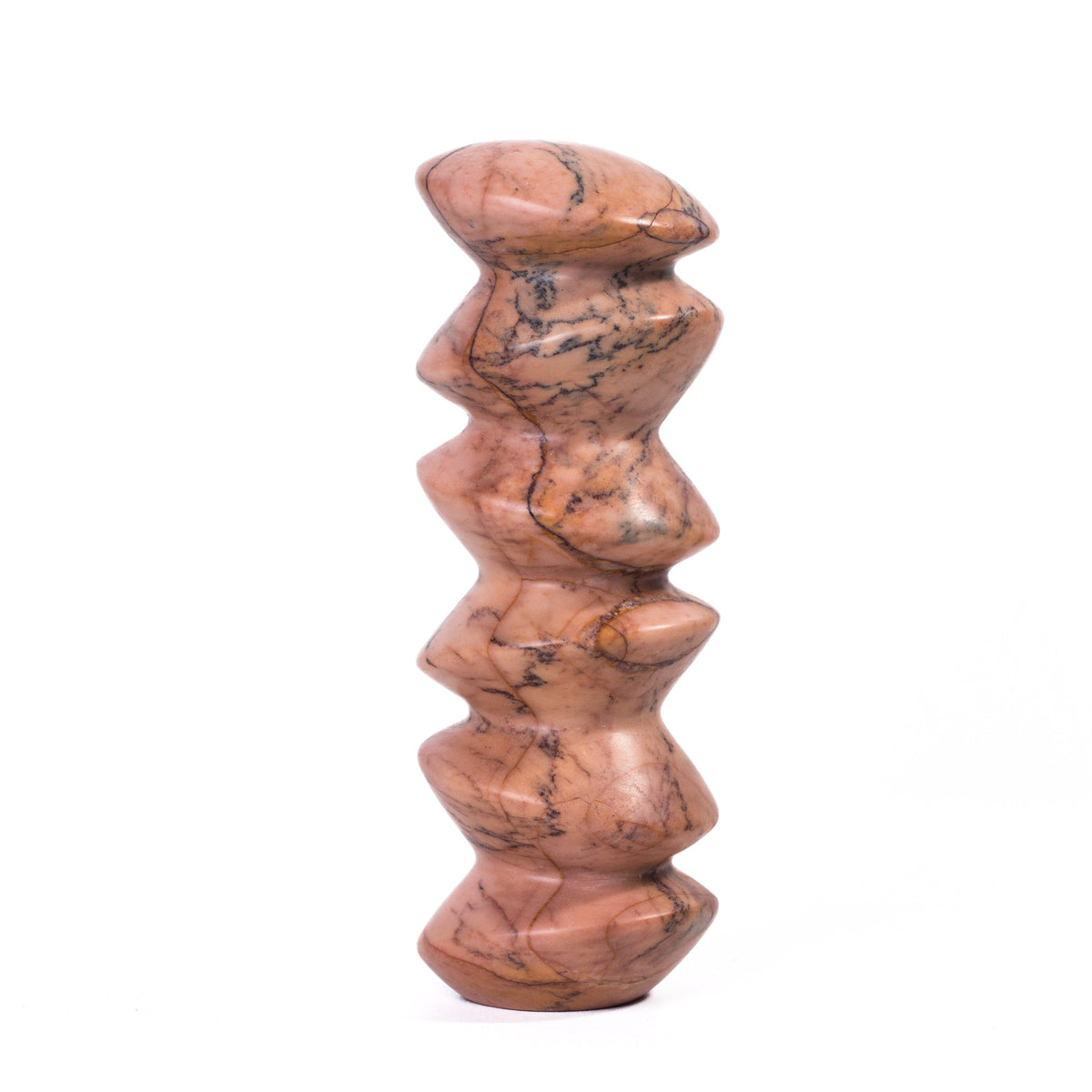 Marble Sunset Pink Cairn Tall Decorative Object - View 1