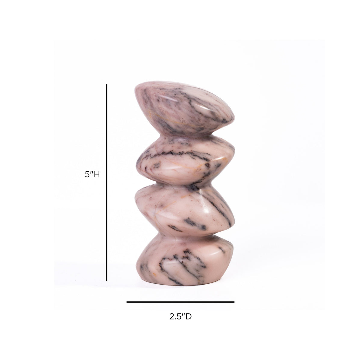 Marble Pink Cairn Decorative Object - View 6
