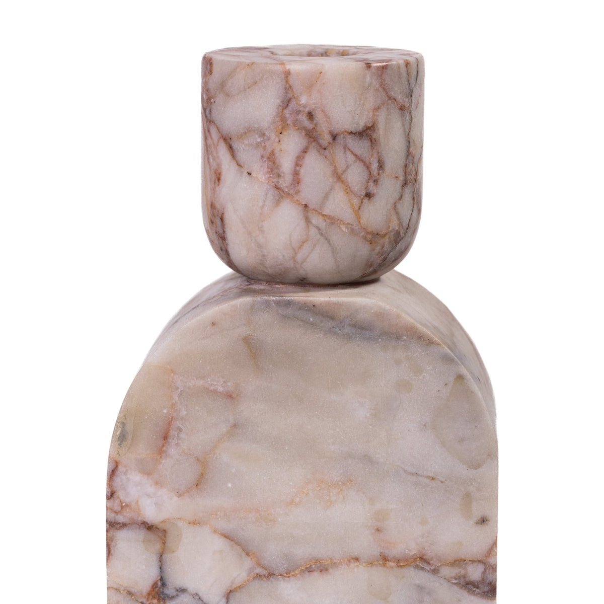 Marble White Brown Foundation Candle Holder - View 5