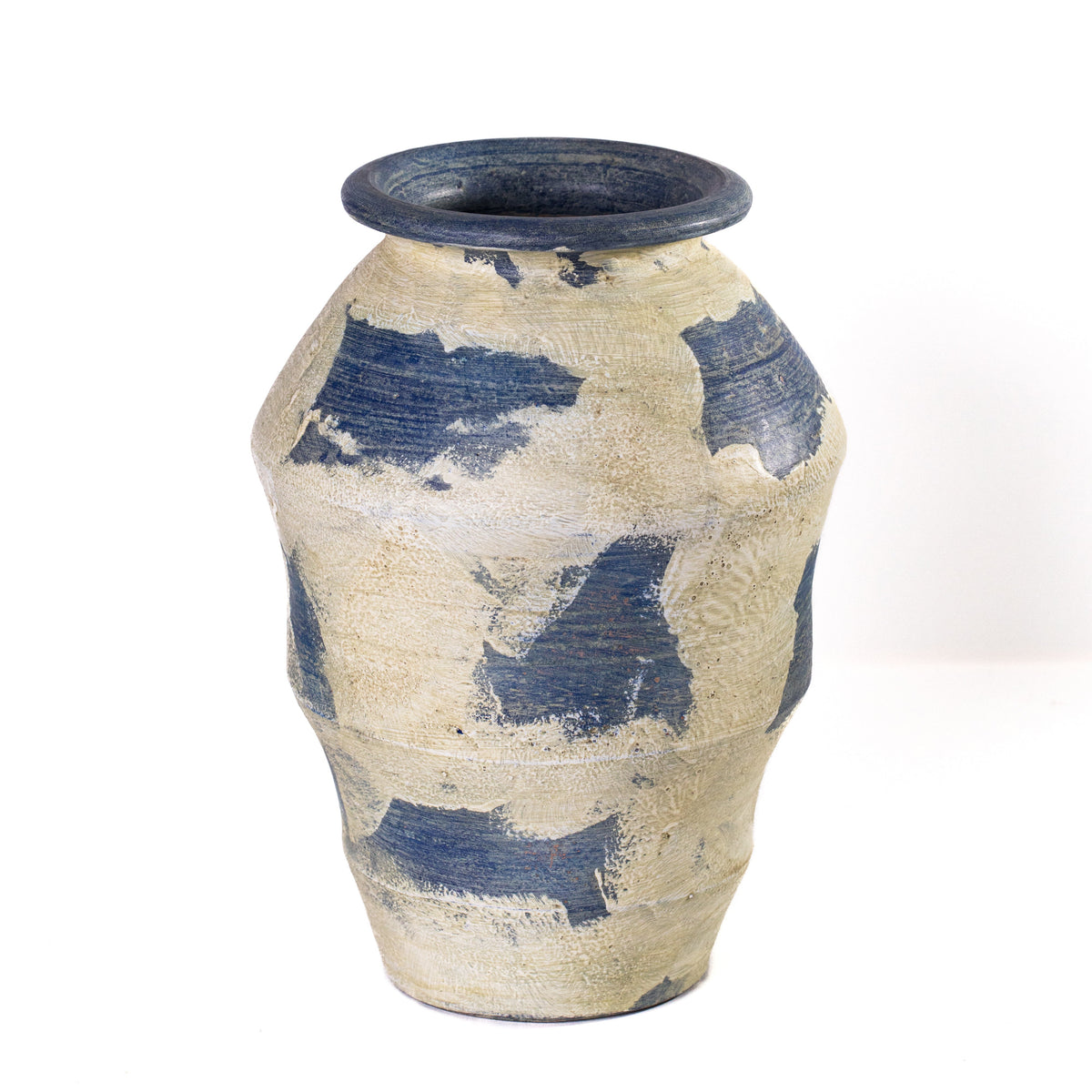 Visha Cream and Blue Terracotta Decorative Vase - View 4