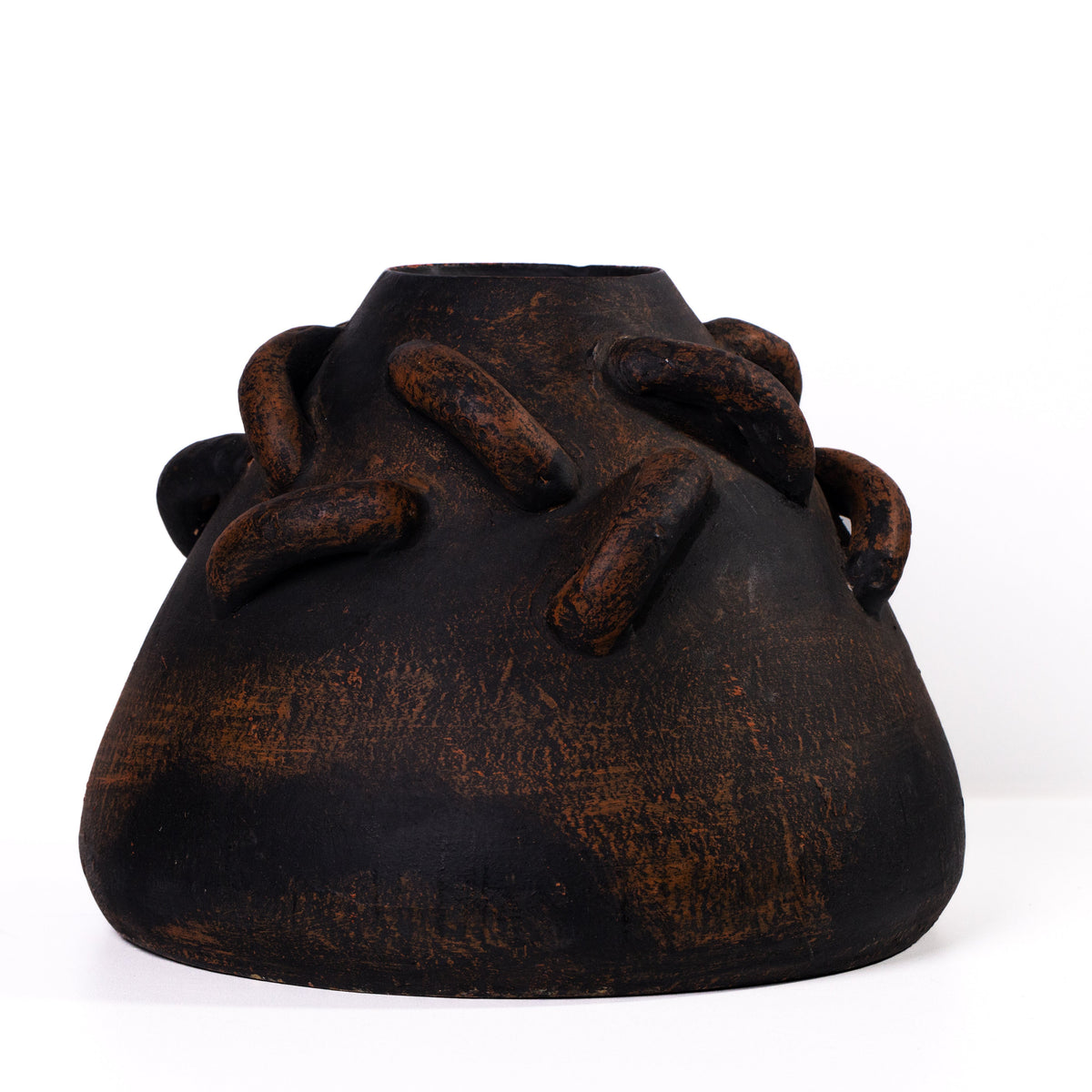 Visha Roped Dark Terracotta Decorative Vase - View 3