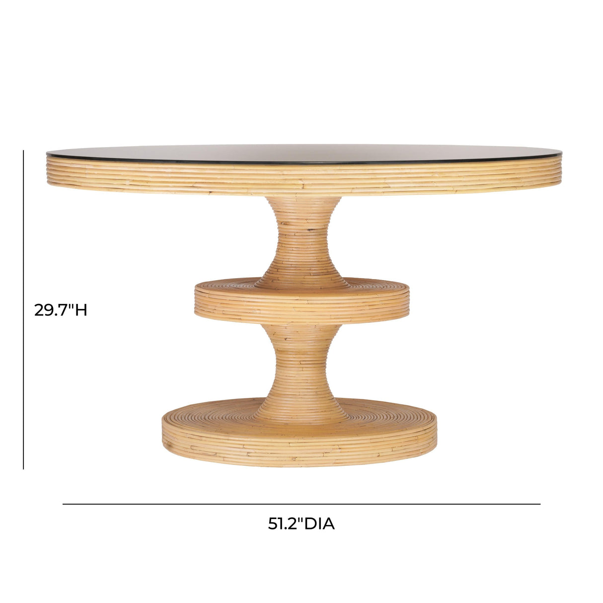 Apollonia 51" Natural Rattan Round Dining Table