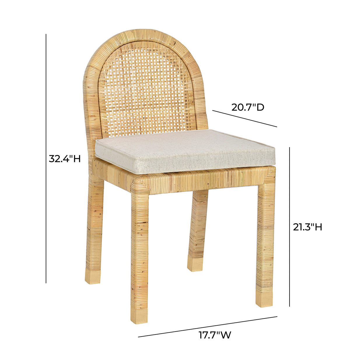 Amara Cream Linen Arched Dining Chair