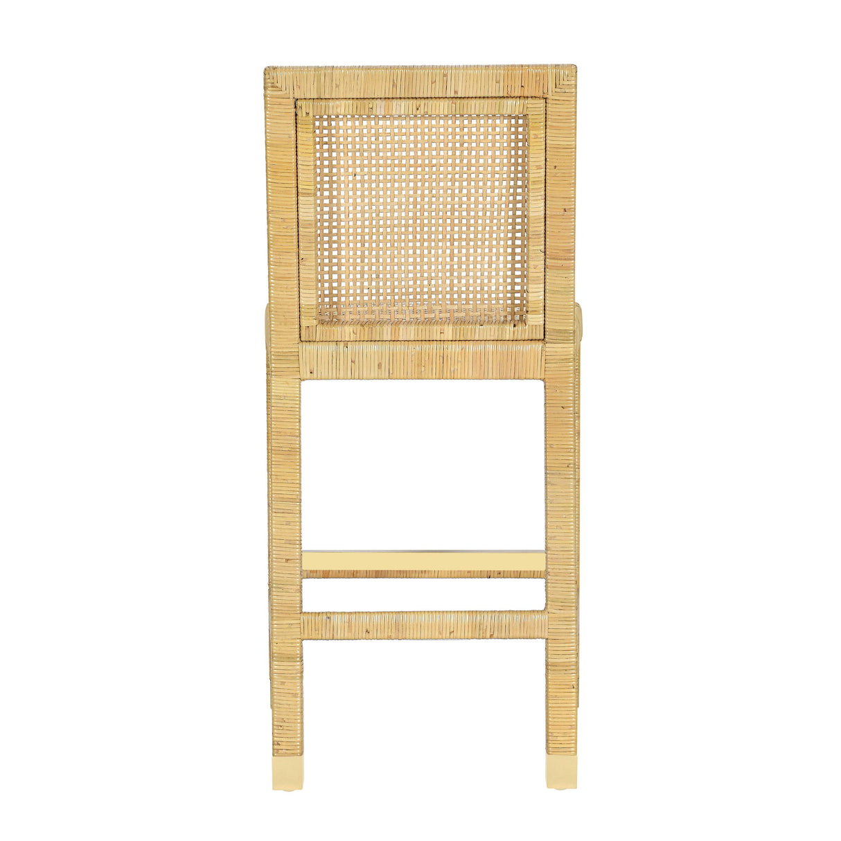 Amara Rattan & Cream Linen Stool