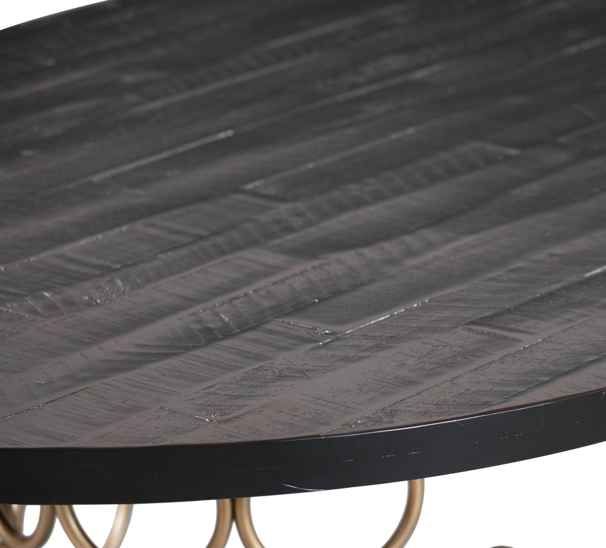 Valentina 57" Black Acacia Round Dining Table