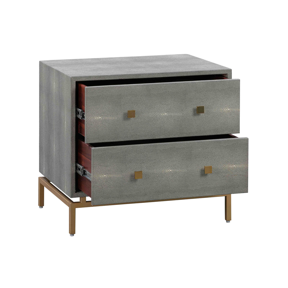 Pesce 25" Faux Shagreen 2-Drawer Nightstand - View 12