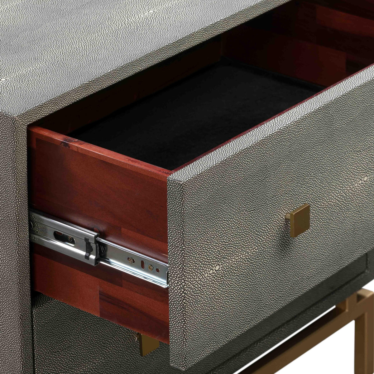 Pesce 25" Faux Shagreen 2-Drawer Nightstand - View 14
