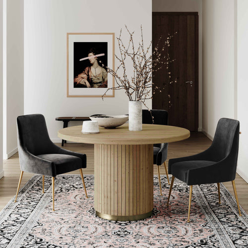 Chelsea 47" Oak Wood Round Dining Table
