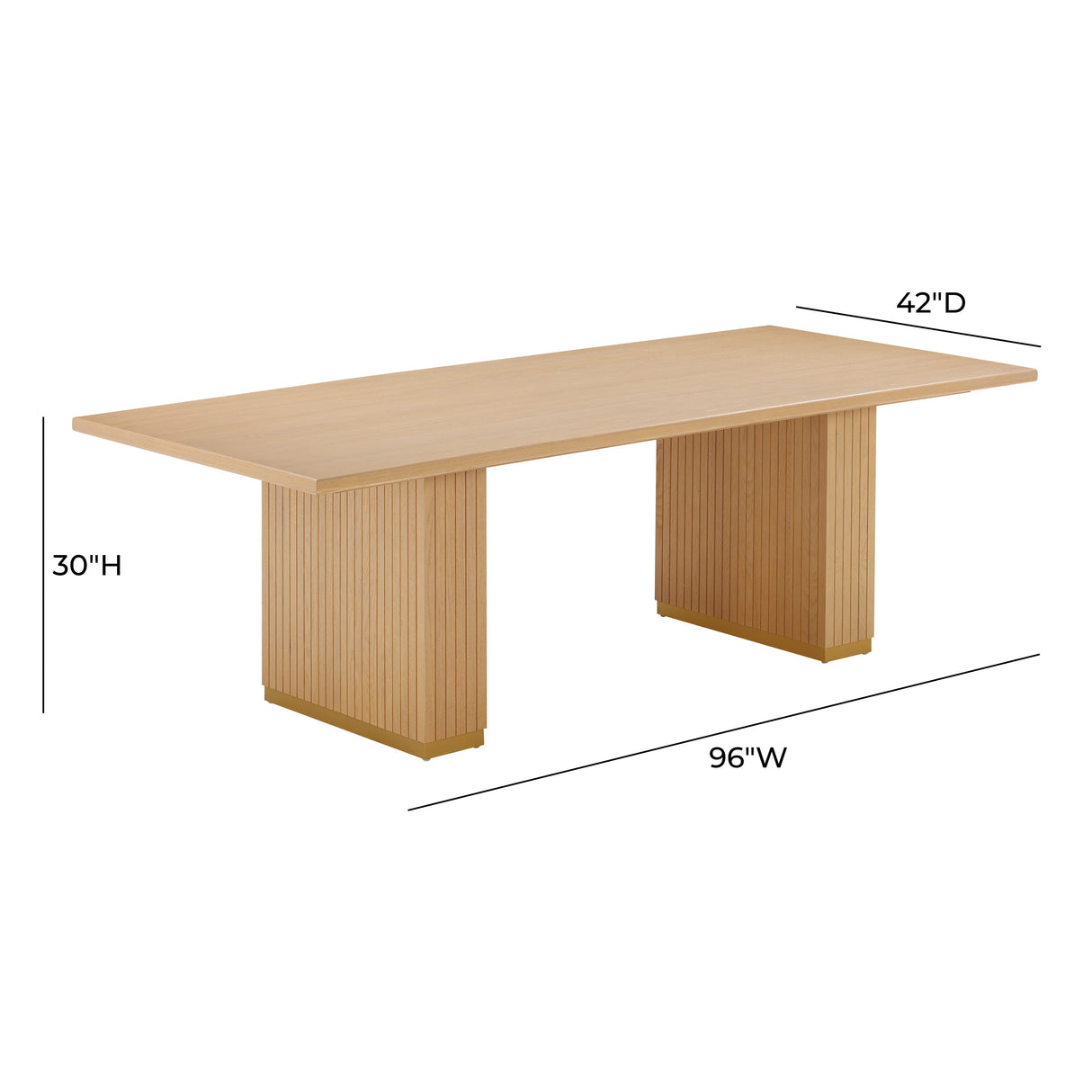Chelsea 96" Oak Wood Rectangular Dining Table