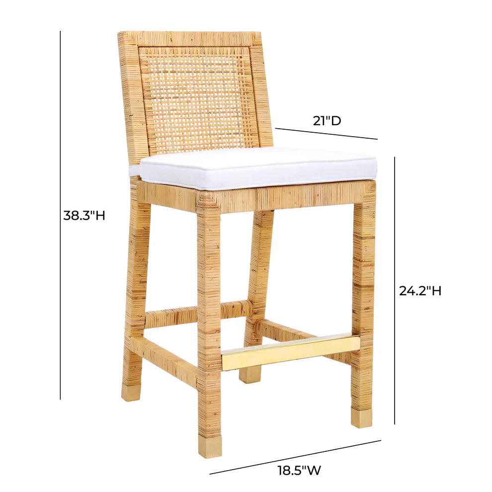 Amara Rattan Performance Fabric Counter Stool dimensions