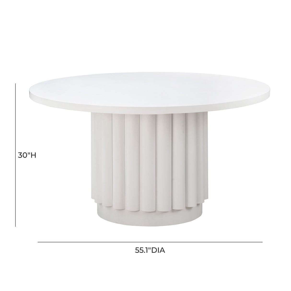 Kali 55" White Round Dining Table